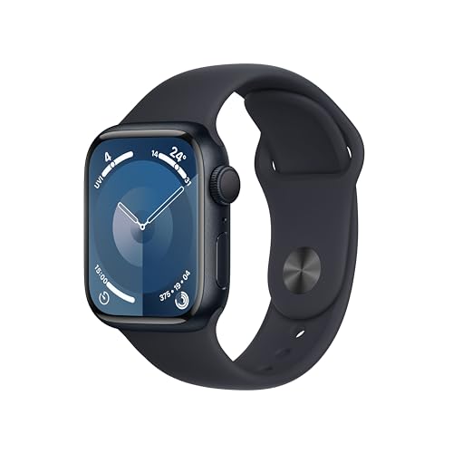 Apple Watch Series 9 (GPS, 41 mm) Smartwatch mit Aluminiumgehäuse und Sportarmband M/L in...